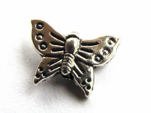 Metallperle Schmetterling, verziert, ca. 16x12mm